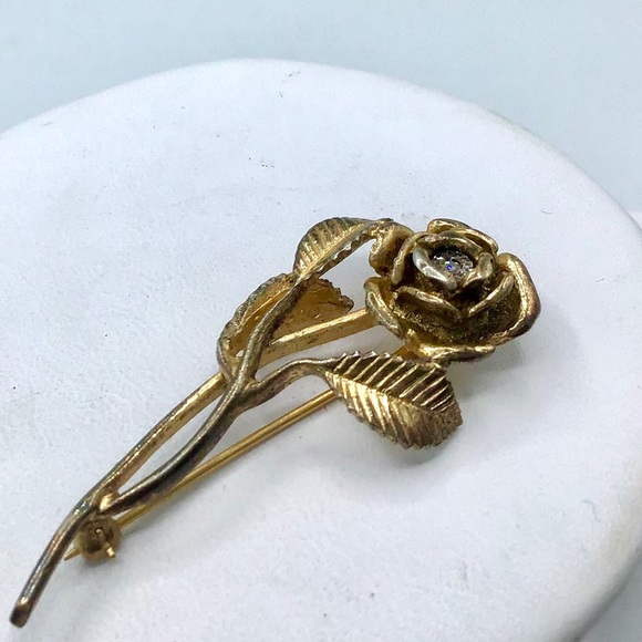🌺RARE Vintage Gold & Genuine Diamond Brooch - Picture 11 of 16